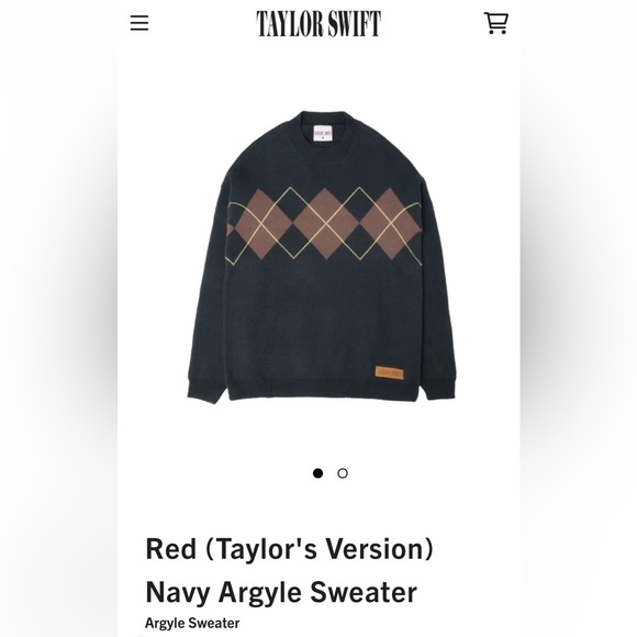 Taylor Swift Sweaters - Red (Taylor’s Version) Navy Argyle Crewneck Sweater